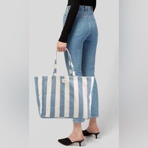 Sezane Blue Stripes Tote Bag